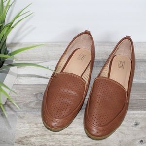 Tan Perforated Loafers